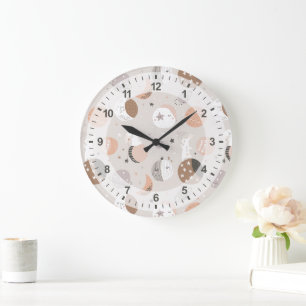 Grande Horloge Ronde Sweat Dream Bunnies Dans Motif spatial