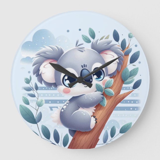 Grande Horloge Ronde Sweet Baby Koala - Large Clock (Recto)