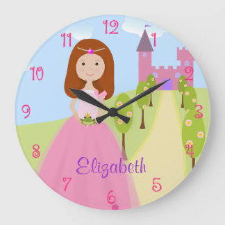 Grande Horloge Ronde Sweet Redhead Princess Personnalisé