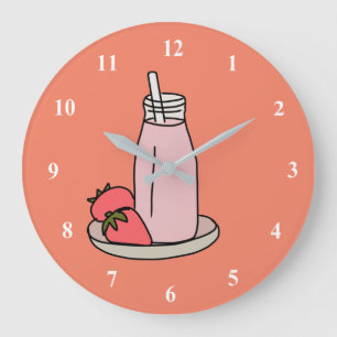 Grande Horloge Ronde Sweet strawberry milkshake rose cute