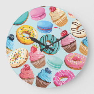 Grande Horloge Ronde Sweet Sweet Sweets : Motif de Delight.