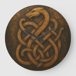 Grande Horloge Ronde Symbole ancien nœud serpent nordique