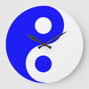 Grande Horloge Ronde SYMBOLE Bleu YIN Yang