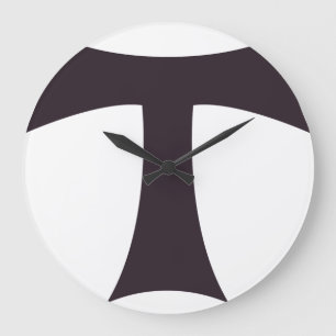Grande Horloge Ronde Symbole de foi franciscaine de la Croix de Tau