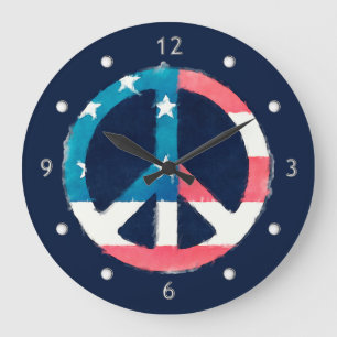GRANDE HORLOGE RONDE SYMBOLE DE LA PAIX AMÉRICAINE