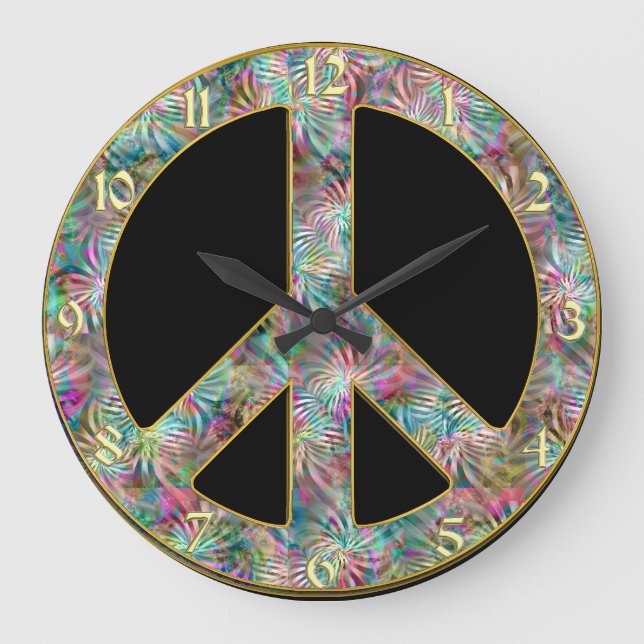 Grande Horloge Ronde SYMBOLE DE LA PAIX vintage (Recto)