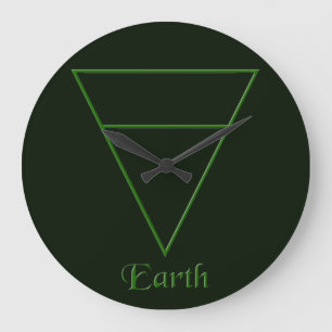 Grande Horloge Ronde Symbole de l'élément Terre de Pagan