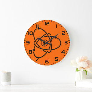Grande Horloge Ronde Symbole de l'énergie atomique Science et technolog