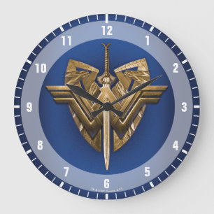Grande Horloge Ronde Symbole de Wonder Woman avec l'épée de la justice