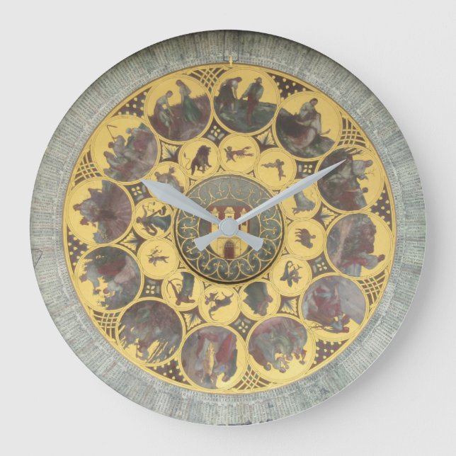 Grande Horloge Ronde Symbole de zodiaque antique astronomique (Recto)