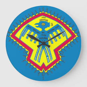 Grande Horloge Ronde Symbole des oiseaux amérindiens