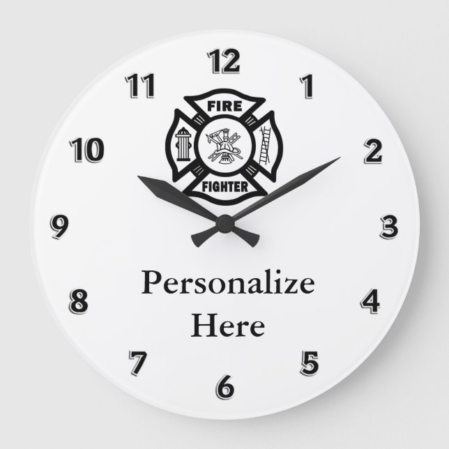 Grande Horloge Ronde Symbole du service de pompiers (Recto)
