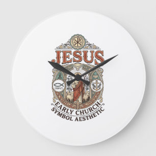 Grande Horloge Ronde Symbole esthétique de l'église primitive de Jésus
