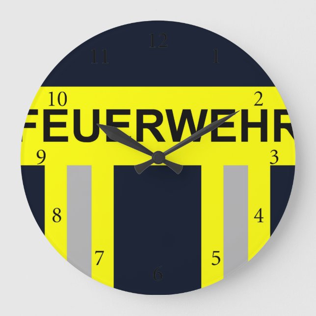 Grande Horloge Ronde Symbole Feuerwehr Blau uniforme (Recto)
