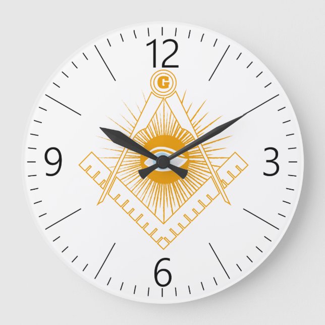 Grande Horloge Ronde Symbole franc-maçonnerie (Recto)