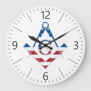 Grande Horloge Ronde Symbole Freemasonic des États-Unis