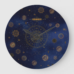 Grande Horloge Ronde Symbole magique de Protection Mandala Pagan Witch