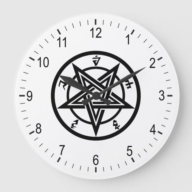 Grande Horloge Ronde Symbole pentagramme classique (Recto)