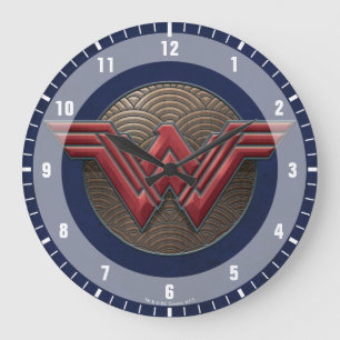 Grande Horloge Ronde Symbole Wonder Woman sur les cercles concentrés