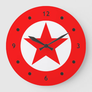 Grande Horloge Ronde Symboles simples / Icônes - DOT STAR + idées