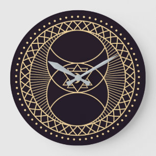 Grande Horloge Ronde Symboles Wiccan