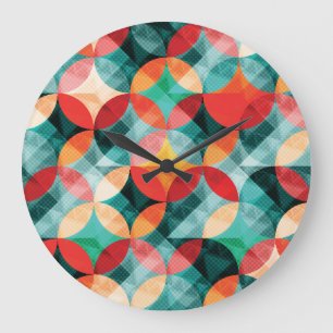 Grande Horloge Ronde Symphonie circulaire : Colorée Abstraite Vintage
