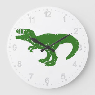 Grande Horloge Ronde T rex dinosaure - Choisissez la couleur arrière -