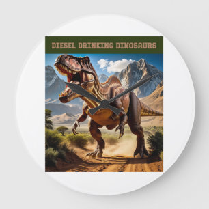 Grande Horloge Ronde T. Rex en colère