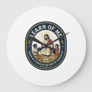 Grande Horloge Ronde T-Shi de personnel de soutien scolaire assistant e