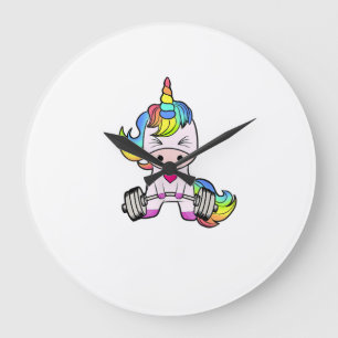 Grande Horloge Ronde T-shirt de gym Licorne, T-shirt de musculation Lic