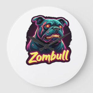 Grande Horloge Ronde T-Shirt essentiel pour chien zombie bouledogue ang