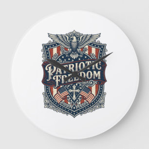 Grande Horloge Ronde T-shirt vectoriel graphique Foi Patriotique Famill