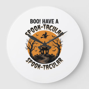 Grande Horloge Ronde T-shirt vintage de maison hantée Halloween Spook-T