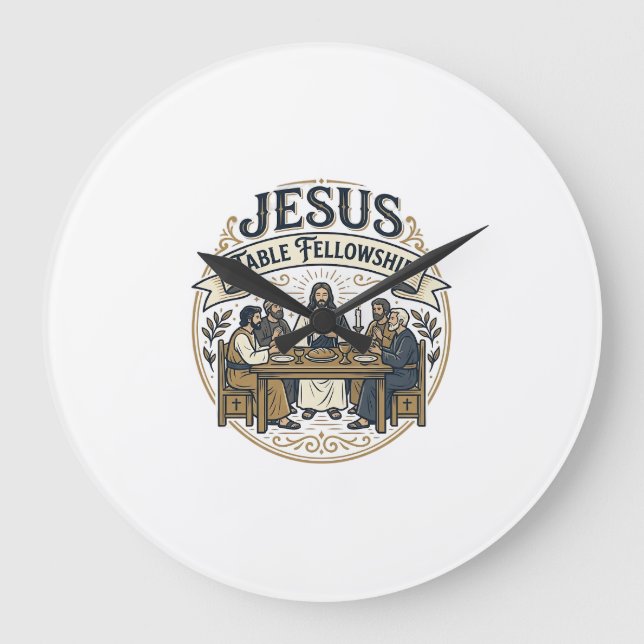 Grande Horloge Ronde Table de communion de Jésus Table de communion de  (Recto)