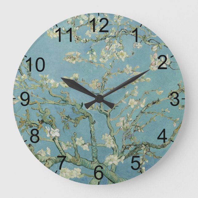 Grande Horloge Ronde Tableau des fleurs d'amandes de Van Gogh (Recto)