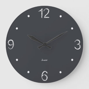 Grande Horloge Ronde Tableau noir mural de salle d'étude pour l'enseign