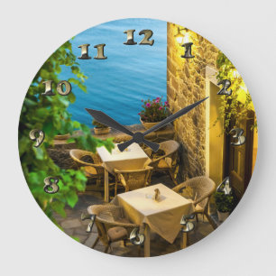 Grande Horloge Ronde Tables en plein air au restaurant