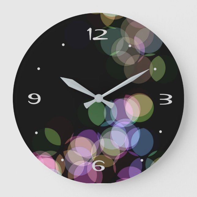 Grande Horloge Ronde Taches et points sur Black> Cloc (Recto)