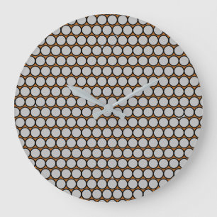 Grande Horloge Ronde Taches grises avec fond beige chaud
