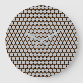 Grande Horloge Ronde Taches grises avec fond beige chaud