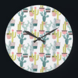 Grande Horloge Ronde Taco à propos d'amour | Motif Cactus<br><div class="desc">Profitez de ce design de lama créatif frais sur un produit ou une pièce d'art peint pour améliorer et ajouter au monde autour de vous. Artiste : Grace Popp</div>