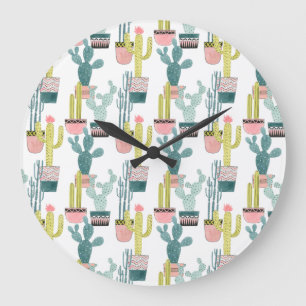 Grande Horloge Ronde Taco à propos d'amour   Motif Cactus
