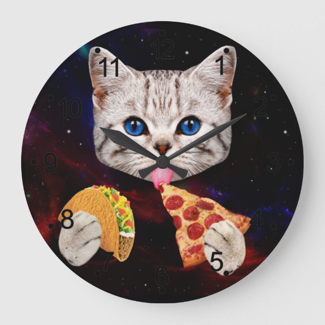Grande Horloge Ronde Taco, Cat and pizza (Recto)