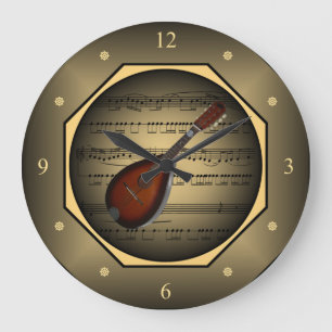 Grande Horloge Ronde Tagon d'horloge ~ Mandolin~ Feuille de musique ~ T