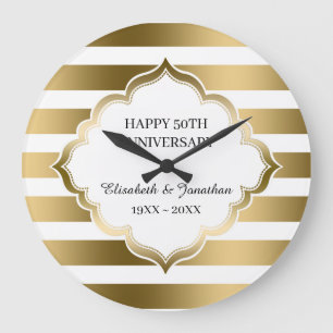 Grande Horloge Ronde Tailles D'Or Et Cadre