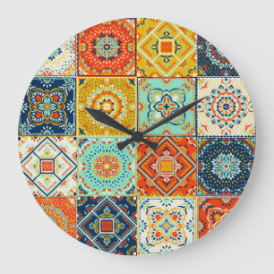 Grande Horloge Ronde Talavera, Azulejos, fond d'écran en mosaïque turqu