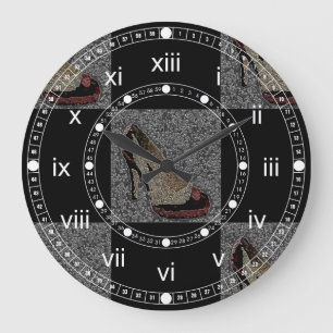 Grande Horloge Ronde Talons hauts texturisés