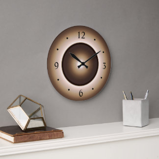 Grande Horloge Ronde Tan/Brown Moon Effet Imprimé