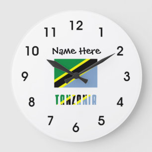 Grande Horloge Ronde Tanzanie et drapeau t