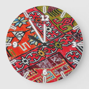 Grande Horloge Ronde Tapis, motif persan oriental, turc